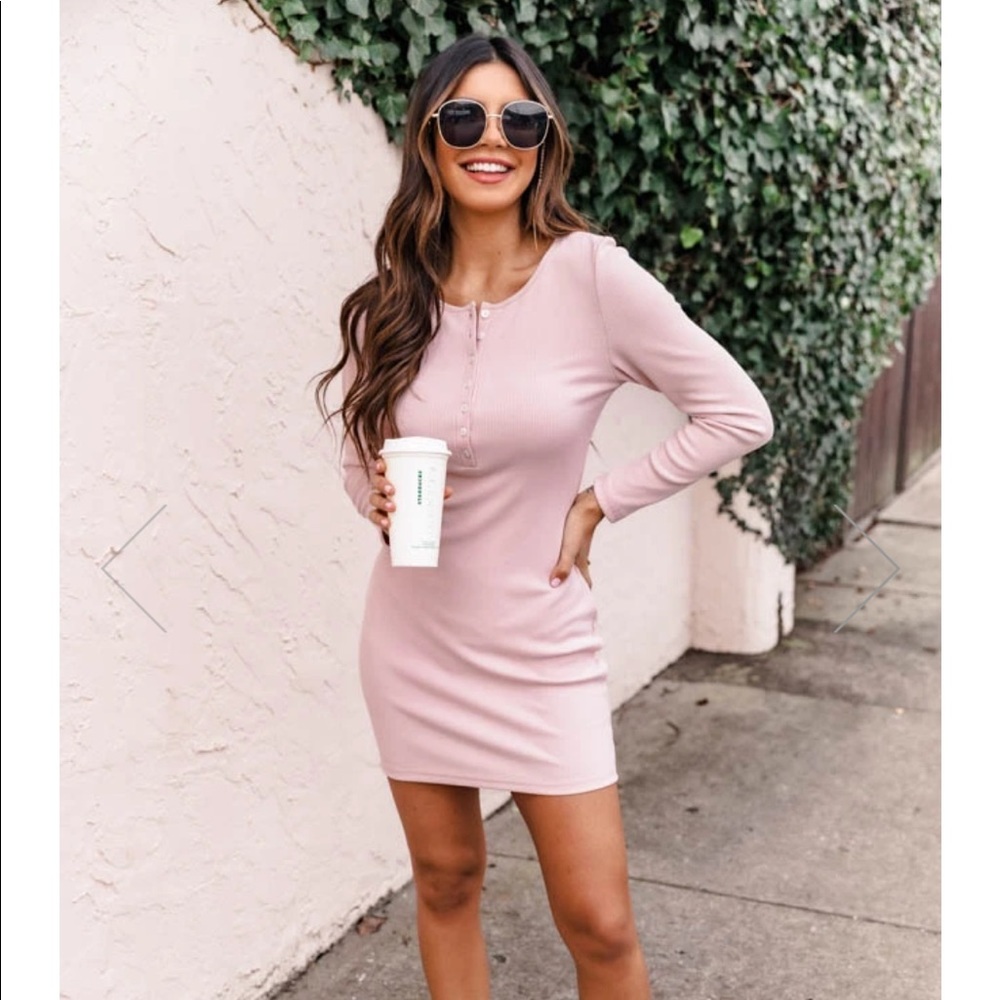 Pink Lily Bodycon sweater dress